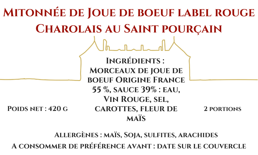 Mitonnée de Joues de Bœuf Charolais au vin rouge de Saint-Pourçain